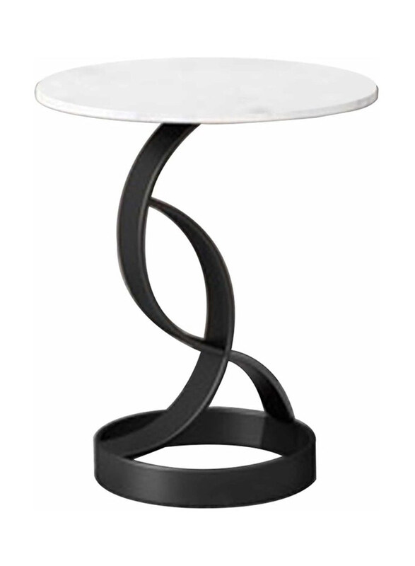 

DubaiGallery Meja Kopi Simple Corners Side Table, White/Black