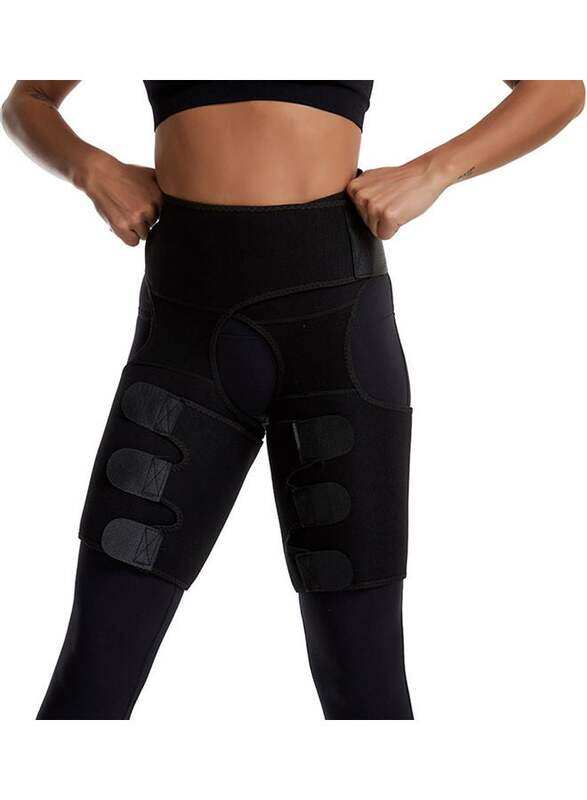 

Generic Three-In-One Lift Hip Tummy Belt Moulding Bodybuilding Siamese Low Waist Lift Hip Band, 15cm, Black