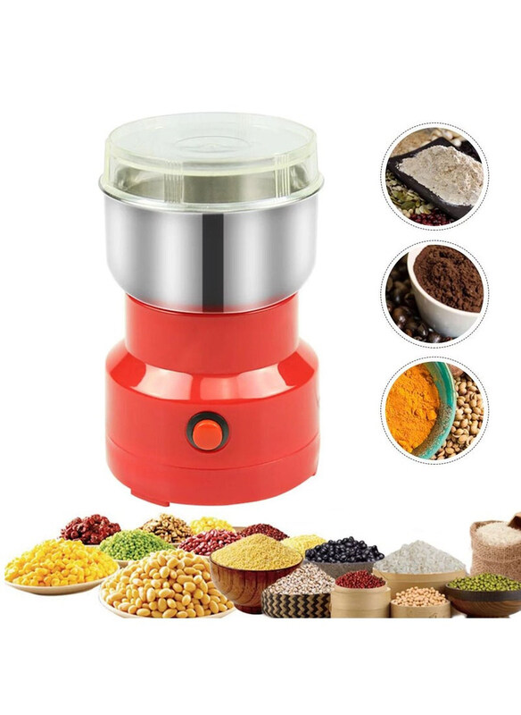 

DubaiGallery 200ml Electric Spice & Coffee Grinder, 150W, Red/Silver
