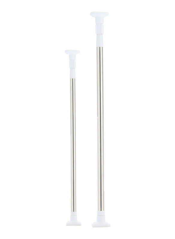 

DubaiGallery Extends Telescopic Shower Curtain Rod, Silver/White