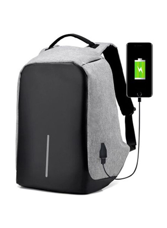 

Generic Anti-theft Laptop Backpack Laptop Bag with USB Charging Port, Grey