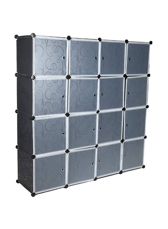 

Generic 16 Cubes Modular Storage Cabinet, Black