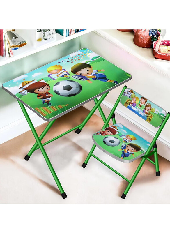 

DubaiGallery Kids Folding Portable Study Table and 1 Chair Set, Multicolour