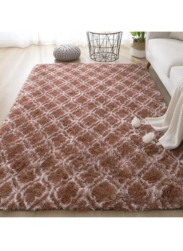 

Generic Anti-Slip Square 3D Flower Carpets, 160 x 230cm, Brown