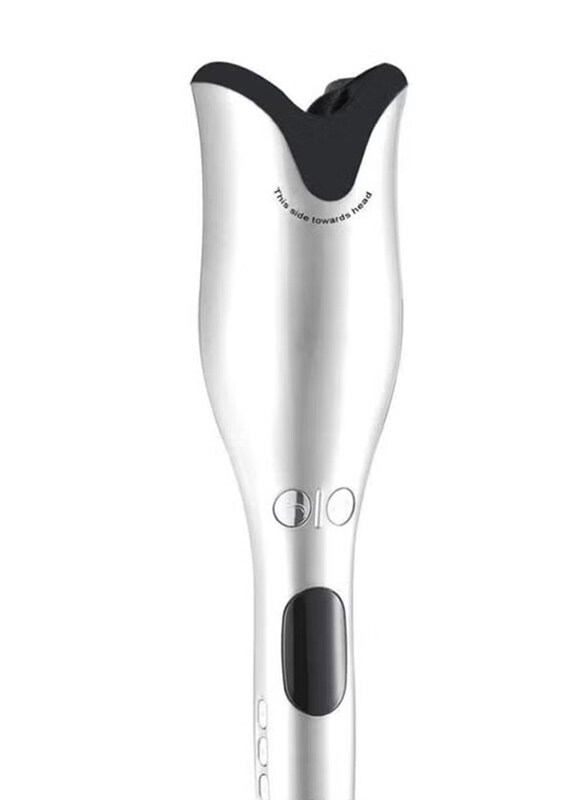 

Generic Titanium Ceramic Automatic Curling Iron Wand Rotating Magic Hair Curler Salon Tools, Black/White