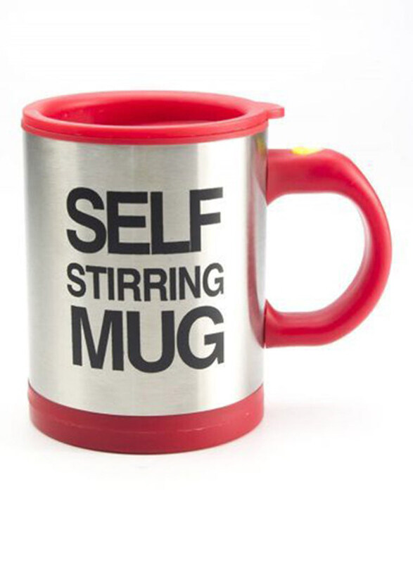 

Generic 400ml Self Stirring Mug, Red/Silver