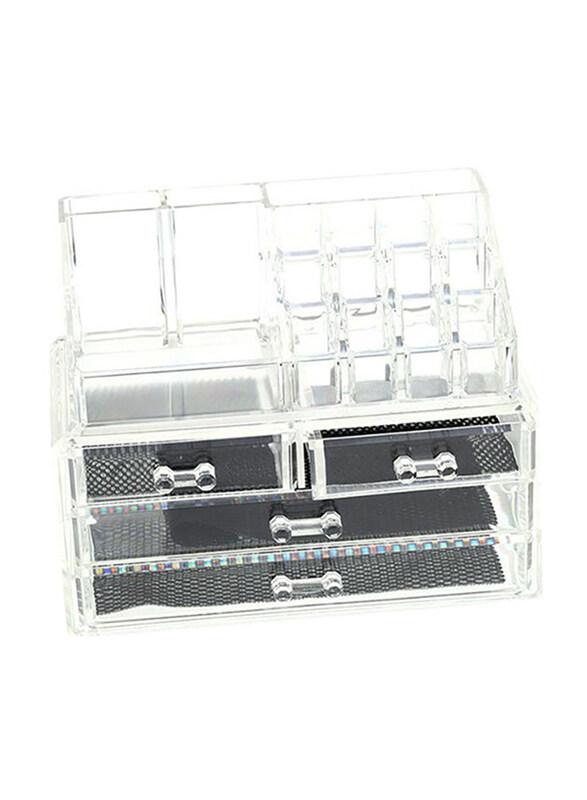 

Generic Acrylic Jewellery & Cosmetic Storage Organizer Set, 2 Piece, Clear