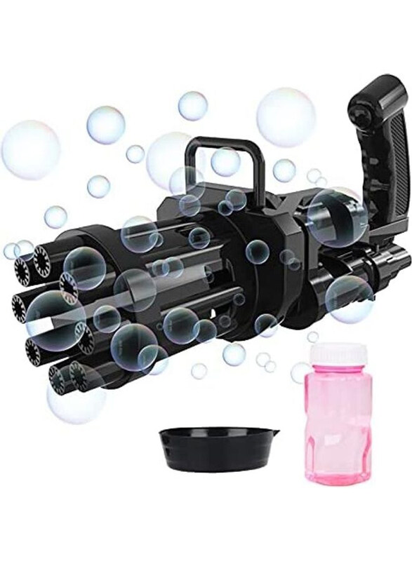 

XiuWoo Gatling Bubble Gun with Cap & Jar, Ages 3+, Black