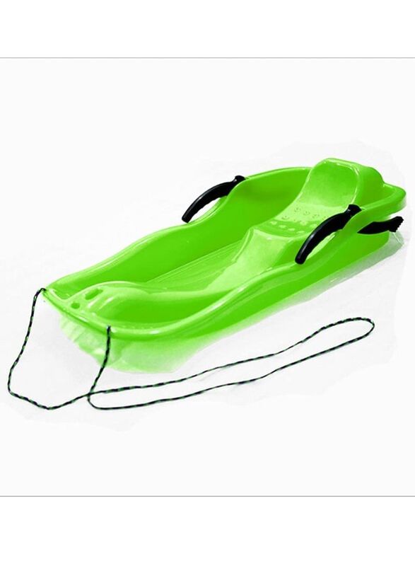 

Generic Outdoor Sports Plastic Skiing Boards Sled Luge Snow Grass Sand Board Ski Pad Snowboard with Rope, Ages 6+, Green