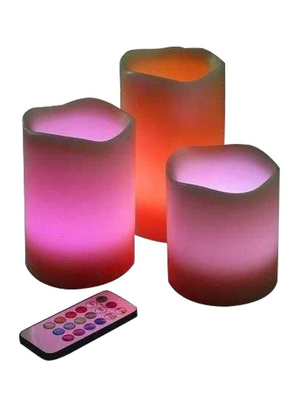 

Generic LED Flameless Candle With Remote, 3 Pieces, Purple/Orange