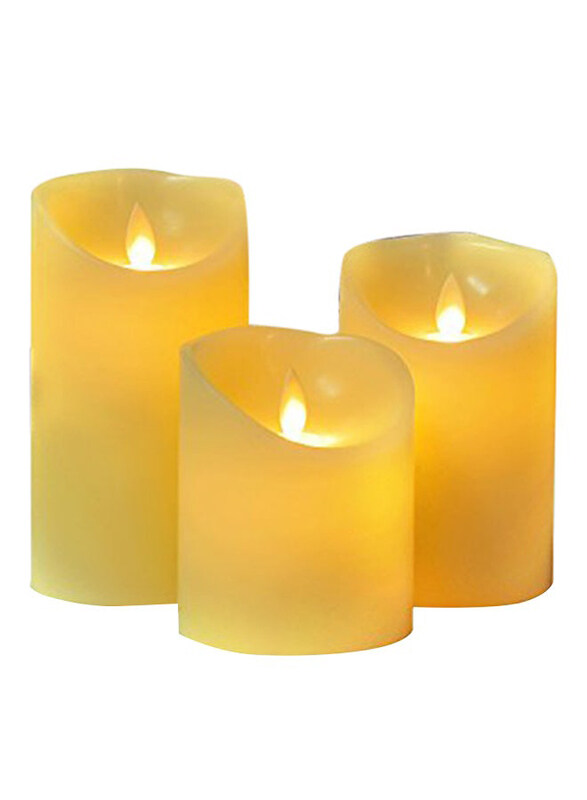 

Generic LED Flameless Candles With Remote Control, 3 Pieces, Yellow