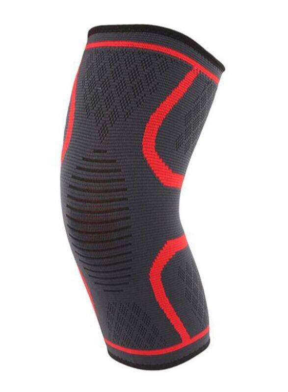 

Generic Breathable Non-Slip Knitted Sports Knee Pad, X-Large, Grey/Red