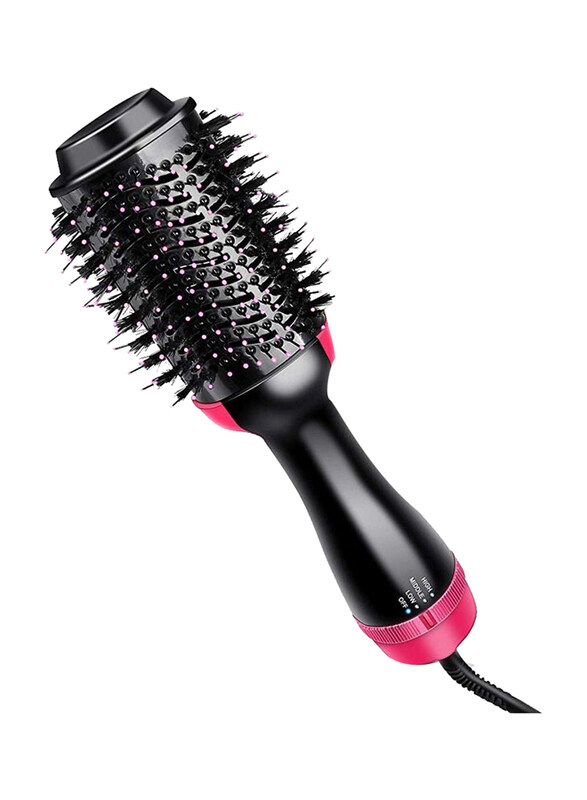

Generic One Step Hot Air Dryer & Straightener Brush, Black/Pink