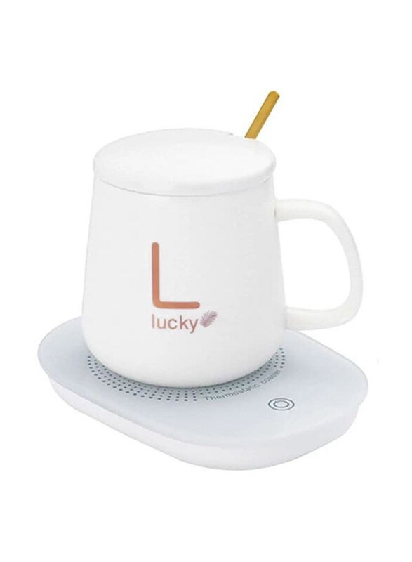 

Lucky Lucky Portable Coffee Cup Warmer Heater Set, White