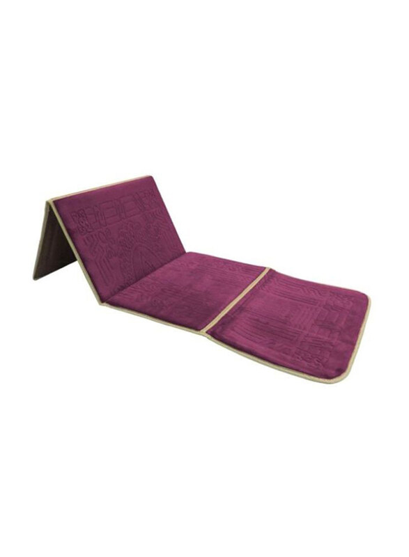 

Generic 2 In 1 Foldable Prayer Mat With Backrest, 114x54cm, Purple