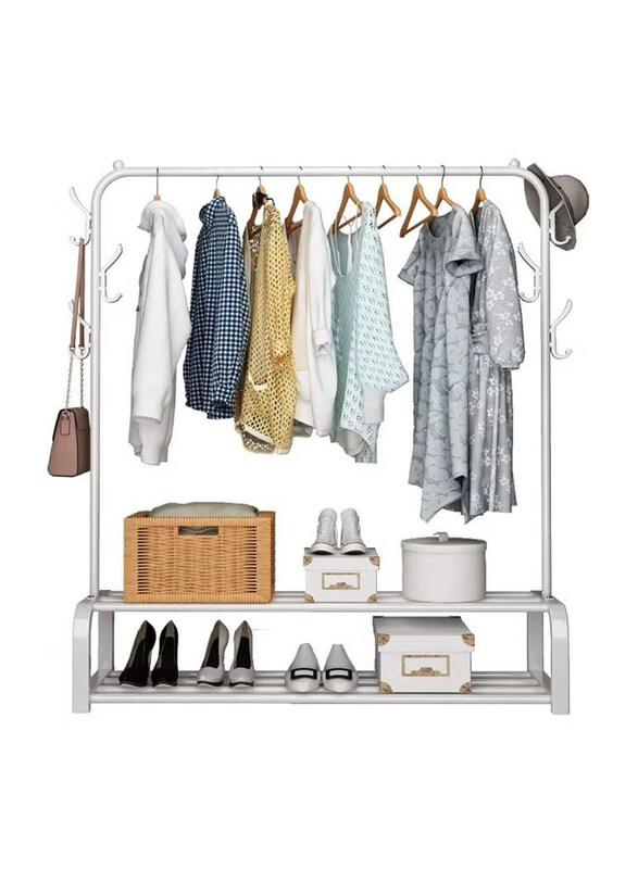 

MTL Clothes Organizer & Holder Coated Metal Rack, White