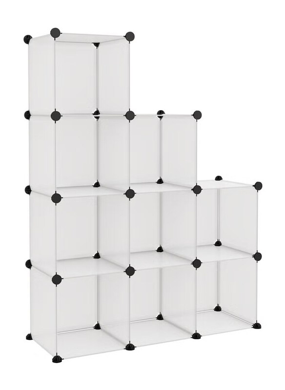 

Generic 9-Piece Plastic Cube Shoe Storage Organizer Units, Transparent
