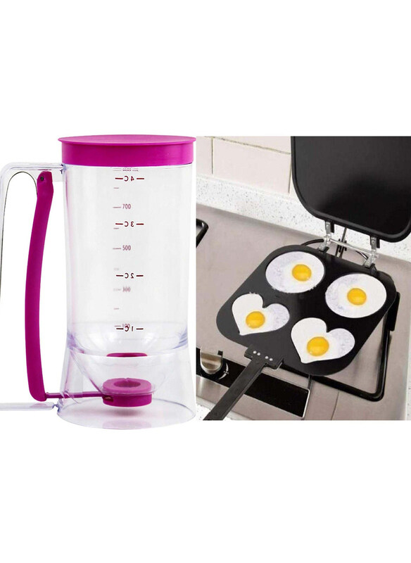 

Dubai Gallery 4 in 1 Pancake Maker Pan with Cake Batter Dispenser, Multicolour