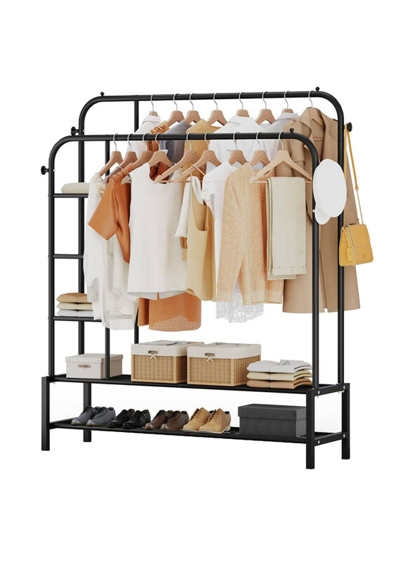 

DubaiGallery Floor Standing Vertical Clothes Hanging Rack, Black