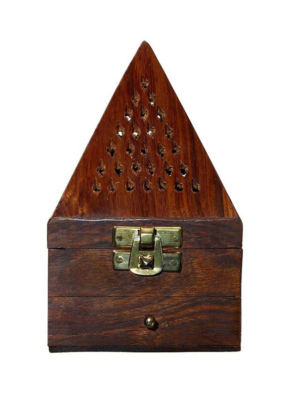 

Generic Wooden Pyramid Shaped Incense Holder, 9 x 15cm, Brown