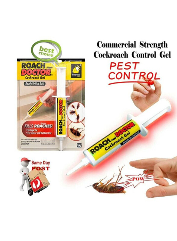 

Bulbhead Roach Doctor Outdoor & Indoor Cockroach Gel Bait with Syringe Applicator, 30g