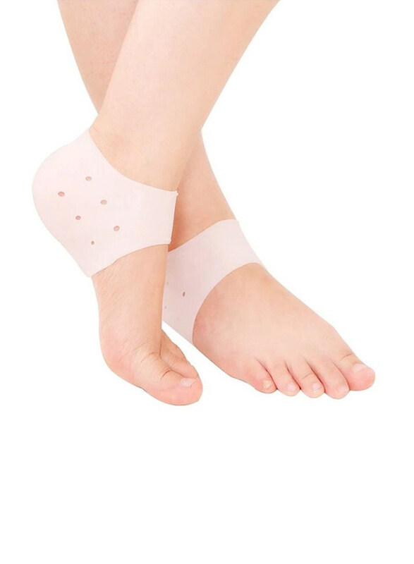 

Generic Soften Heel Cracke Foot Pedicure Pain Relief Unisex Silicone Gel Socks, White, 2 Pieces