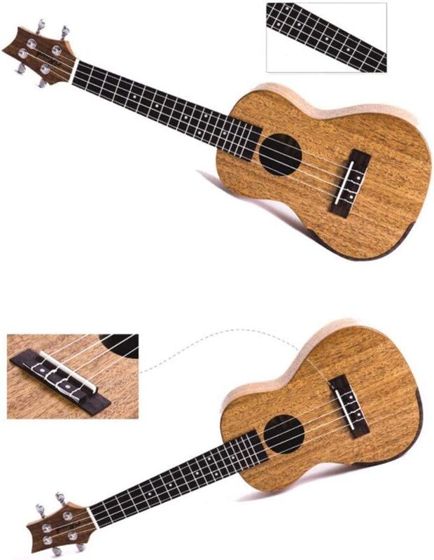 MegArya 21-inch Handmade High Quality Rose Wood Ukulele with Bag/Capo/Picks/Tuner/Strap and Cleaning Cloth, Natural