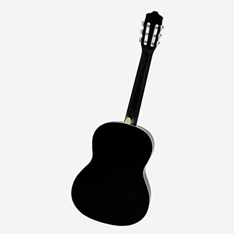 Navarrez NV12PK Starter Pack 4/4 Classical Guitar with Cream Binding, Fingerboard Maple, Black