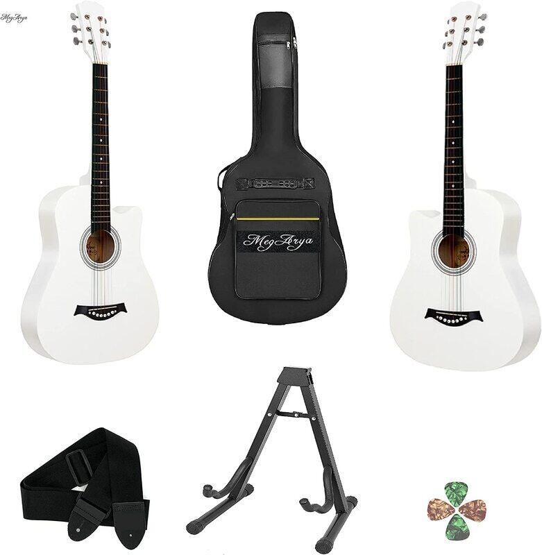 

MegArya Acoustic Guitar with Bag/Picks Strap and Stand, Multicolour