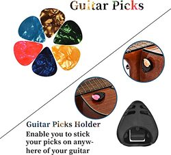 MegArya Guitar Tuner with Guitar Picks, Guitar Capo, Capo for Acoustic Guitar, Black