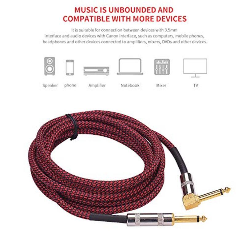 Tomshine/ Musical Instrument Audio Guitar Cable Cord, 3 Meters, Red