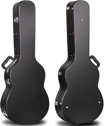 MegArya 39 Inch Hard Classic Guitar Case Anti-Shock Waterproof Stable Guitar Bag with Key Lock, Black