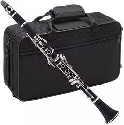 MegArya CLK4190 B Flat High Grade Professional Ebony Clarinet Trumpet with Case, Black/Silver