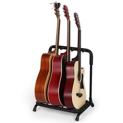 Terby 3 Holder Folding Portable Guitar Stand Rack, Black