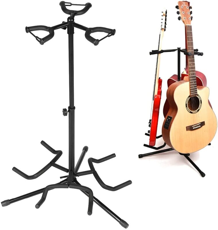 MegArya 3 Holder Guitar Stand Rack, Black