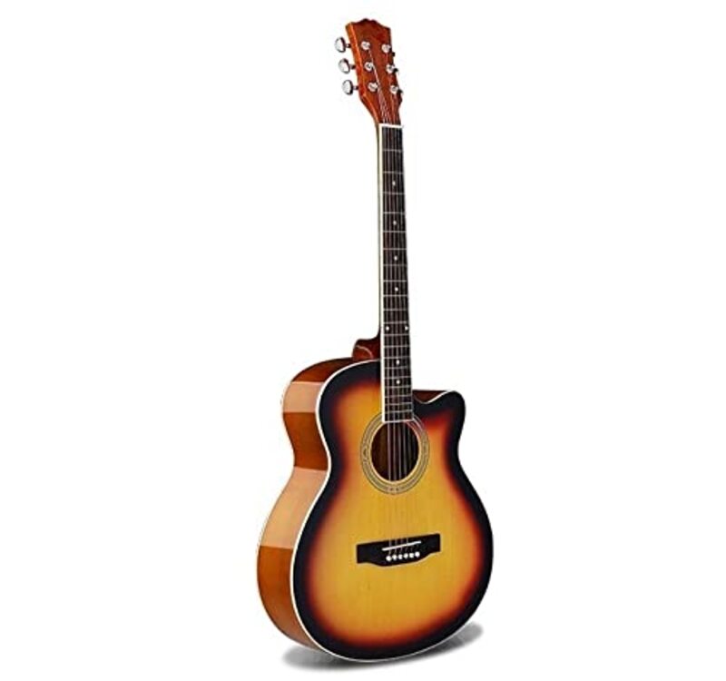 40inch Acoustic Guitar with Bag Strap and Stand, Wood Fingerboard, Sunburst