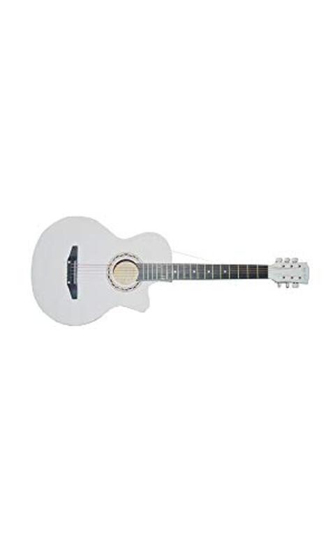 MegArya G38 Acoustic Guitar with Bag, White