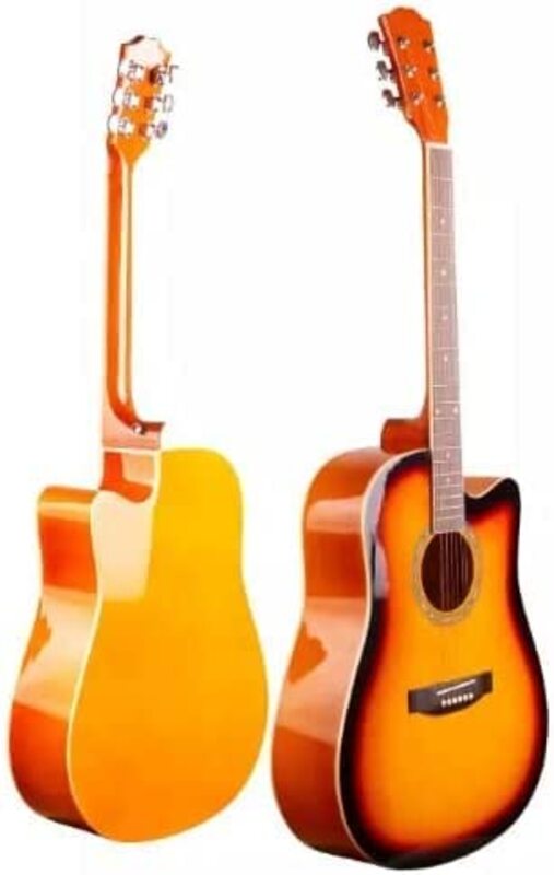 MegArya Acoustic Guitar with Bag/Picks Strap and Capo, Sunburst