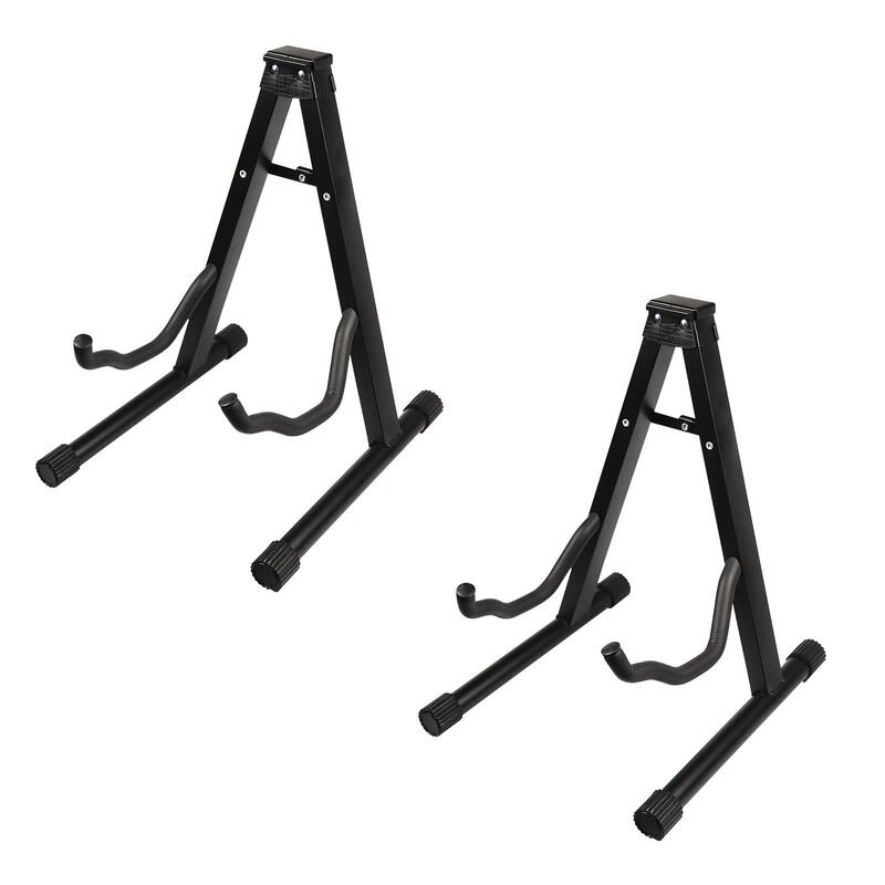 Aosivm A Frame Shape Universal Foldable Guitar Stand for Acoustic/Classic/Electric/Bass Guitar, 2 Piece Black