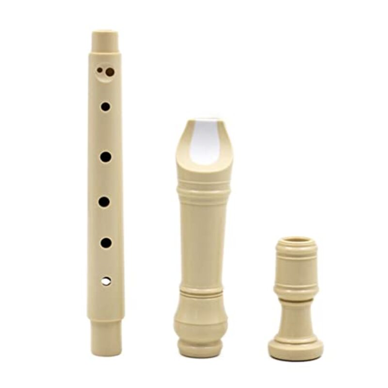 Generic ABS Key C Key 8 Hole Soprano Recorders Descant Flute Instruments, 2 Pieces, Beige