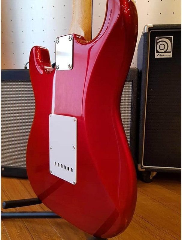 MegArya Pacifica Electric Guitar, Rosewood Fingerboard, 40 Inch, Metallic Red