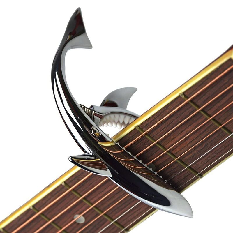 Universal Shark Capo for Acoustic Guitar, Black