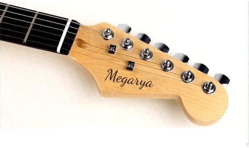 MegArya 6-String Solid Body Alder Body Stainless Steel Frets Plastic Pearl Pick guard Electric Guitar, Red