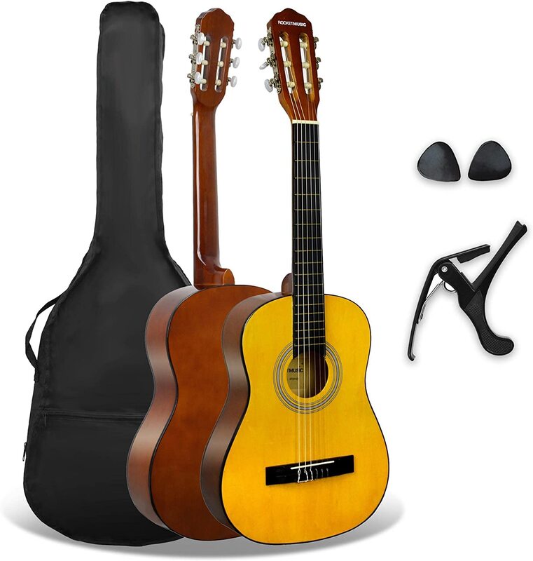 MegArya 3rd Avenue XF Full Size 4/4 Classical Spanish Starter Beginner Nylon Strings Guitar, Natural
