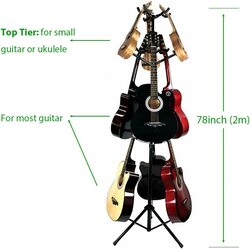 MegArya 9 Holder Vertical Style Multi-Stand for Guitar, Black
