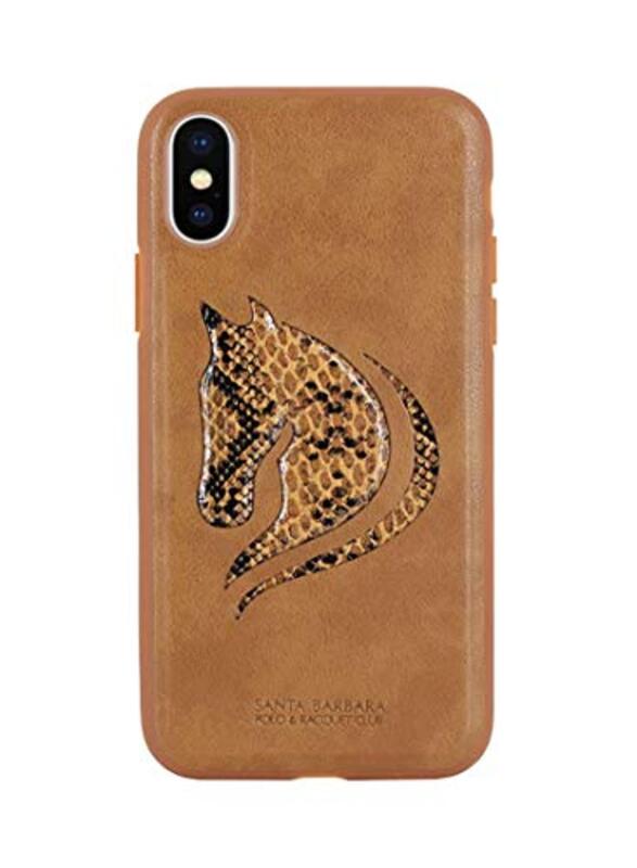 Santa Barbara Apple iPhone X Horse Print Mobile Phone Case Cover, Brown