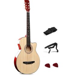 MegArya 38inch Acoustic Guitar with Strap, Pick, Capo, Rosewood Fingerboard, Natural