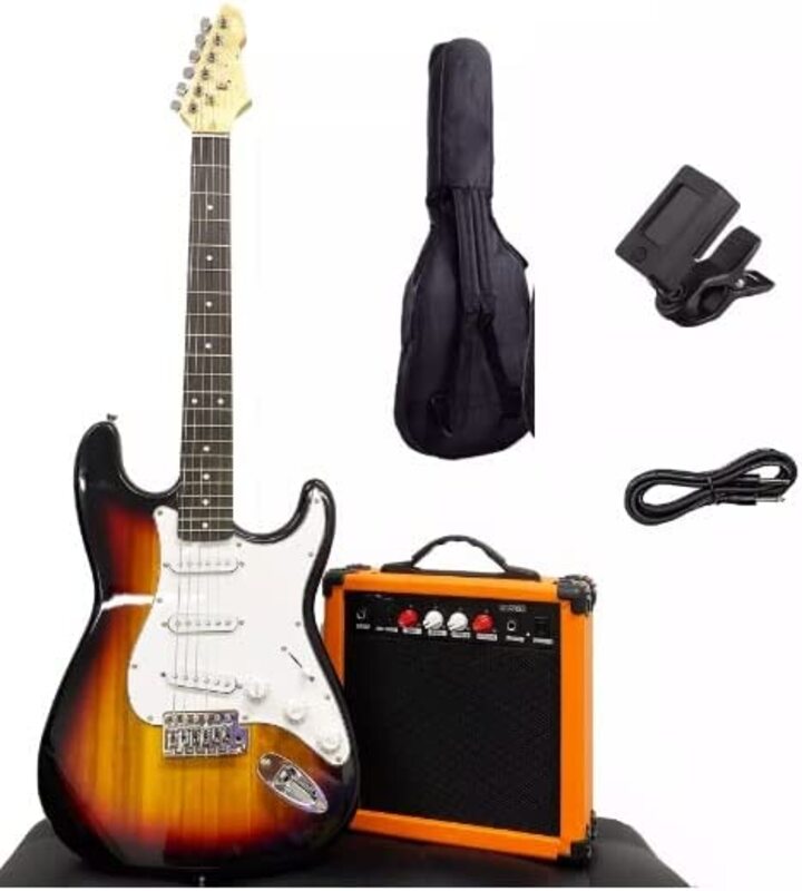 Aiersi Pacifica Series AC542 Electric Guitar Combo With Bag, Black