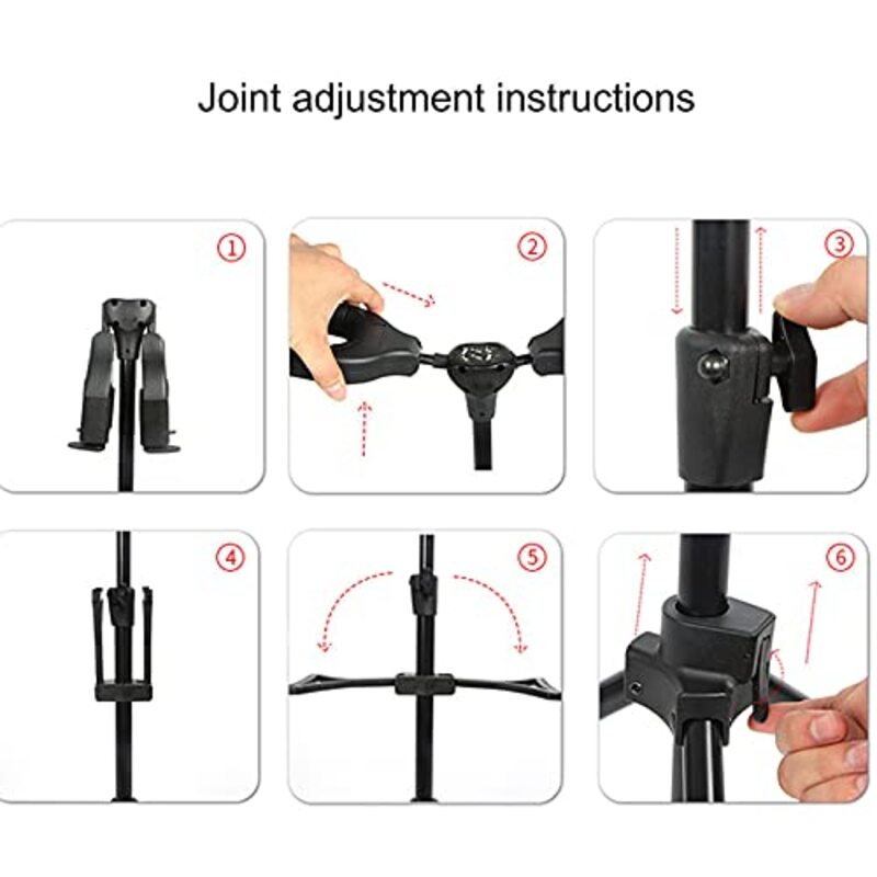 Universal Nonslip Foldable Guitar Stand Holder for Acoustic Guitar/Electric Guitar/Concert Guitar/Electric Bass, Black