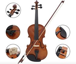 MegArya 4/4 Size Student Acoustic Violin With Case/Bow/Rosin And Violin Stand, Natural